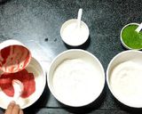 A picture of step 2 of Tricolour dhokla.