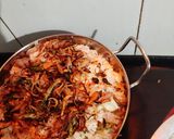 A picture of step 11 of Kathal biryani with pudina dhania chhachh.