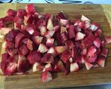 Une image de l'étape 9 de Salade de pastèque, poires, melon et pêches de vigne.