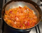 A picture of step 5 of Mexican fried rice.