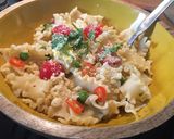 A picture of step 4 of Pea Pasta - a simple supper.
