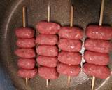 Mini sausage skewers with pancetta and peas recipe step 1 photo