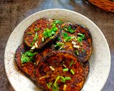 A picture of step 4 of Begun Bhaja / Paleta / Eggplant fry.
