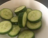 A picture of step 1 of Cucumber Salad.