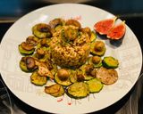 Gombás risotto cukkinivel 🍆fügével recept fázis 4 fotója