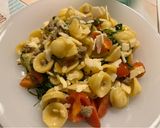 A picture of step 7 of Orecchiette with Sausage and Arugula.