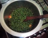 A picture of step 6 of Minji stew served with white rice.