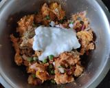 A picture of step 2 of Dahi ke shole.