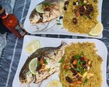 صورة لخطوة 5 من وصفة سمك زبيدي مشوي وأرز مبهر والمكسرات والزبيب