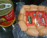 Hình bước làm 1 của món Xúc xích xào ớt chuông
