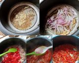 A picture of step 2 of Cluster beans (Guvar phali) and onion subji.