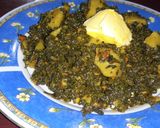 A picture of step 8 of Aloo Palak.