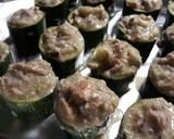 Foto del paso 4 de la receta: Nidos de calabacín relleno de atún y queso azul