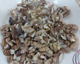 A picture of step 1 of Walnuts coconut burfi.