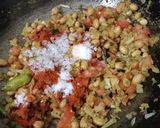 A picture of step 3 of Roti chivda (leftover chapati chura).