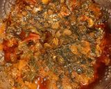 A picture of step 3 of Palak Tamatar curry with cream.