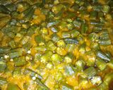 A picture of step 4 of Masalay wali Bhindi.