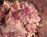 A picture of step 1 of Palak Mutton.