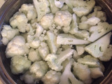 Pastas de coliflor en salsa blanca