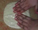 A picture of step 9 of Pizratha (pizza paratha).