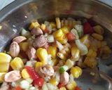 A picture of step 1 of Peanut corn protein salad.