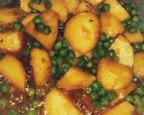 A picture of step 3 of Achari sabzi.