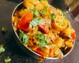 A picture of step 2 of Lotus stem (kamal kakdi) masala fry.