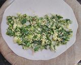 A picture of step 4 of Spinach bolani.