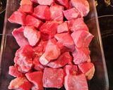 A picture of step 1 of Steak Kabob with Chimichurri sauce.