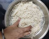A picture of step 2 of Veg noodles with chicken Manchurian.