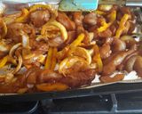 A picture of step 6 of Fajita chicken (BBQ cooked).