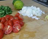 A picture of step 1 of Chicken with a Mexican-inspired salsa.