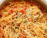 A picture of step 6 of Chicken Milanese with Tomato and Basil Spaghetti.
