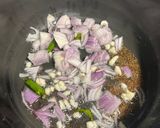 A picture of step 1 of Lal saag.