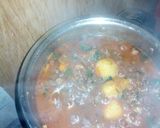 A picture of step 2 of Mashed potatoes with vegie meat stew.