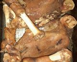 A picture of step 3 of Sheep head and trotters.