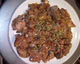 A picture of step 1 of Chicken Livers with Bread layered on Avo Mousse #OffalCooking.