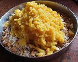 A picture of step 4 of Chakka appam/ steamed jackfruit rice cake.