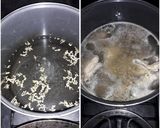 A picture of step 1 of Caldo de Pollo (Red Chicken Soup).