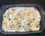 A picture of step 5 of Cod Mornay - this is an amazing Luxary Dish for a WOW.
