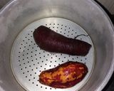 Foto langkah ke 1 dari resep Getuk Ubi Gulung (Ubi Ungu & Ubi Oranye Isi Kurma & Coklat Putih.