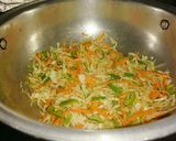 A picture of step 3 of Chicken fried rice🍽🍴.