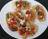 A picture of step 4 of My Garlic bread Brushetta Snack 💛.