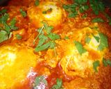 A picture of step 3 of Shakshuka (Egg Curry).