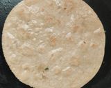 A picture of step 2 of Desi corn spinach quesadilla.