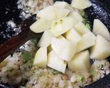 A picture of step 3 of Green onion potato sabzi.
