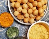 A picture of step 3 of Sev puri.
