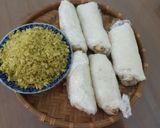 Hình bước làm 1 của món Chè chuối bọc xôi nướng