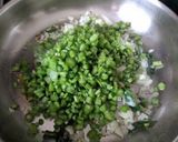 A picture of step 2 of Spinach stem poriyal.