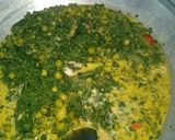 Foto langkah ke 5 dari resep Pucuk jawaw bakacak (Daun singkong yg diremas) + leunca kuah santan.